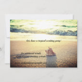 Der minimalistische, tropische Strand Save The Date (Rückseite)