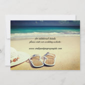 Der minimalistische, tropische Strand Save The Date (Rückseite)