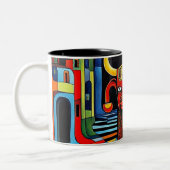 Der Minotaurus wartet Zweifarbige Tasse (Links)