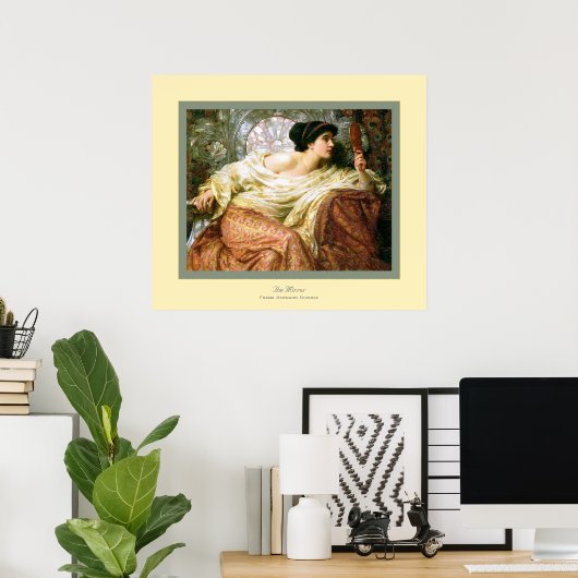 Der Mirror~ Frank Bernard Dicksee Poster (Heimbüro)