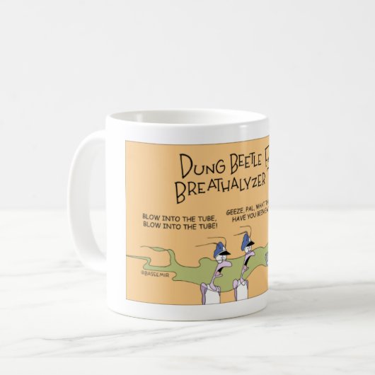 Der Mistkäfer und der Atemtest Kaffeetasse (Vorderseite Links)