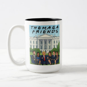Der mit den MAGA-Freunden Lustige Politische Satir Zweifarbige Tasse