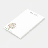 Der mit Monogramm Name 4 x 6 des Apfelbaum-Lehrers Post-it Klebezettel (angewinkelt)