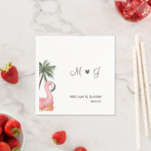 Der Mit Monogramm Strand von Flamingo ist einfach, Serviette (Beispiel)