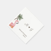 Der Mit Monogramm Strand von Flamingo ist einfach, Serviette (Ecke)