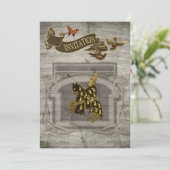 Der mittelalterliche Ritter speichert die Datumska Save The Date (Stehend Vorderseite)