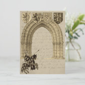 Der mittelalterliche Ritter speichert die Datumska Save The Date (Stehend Vorderseite)