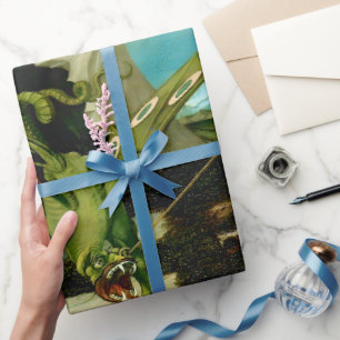 Der mittelalterliche Saint George und der Drago Geschenkpapier