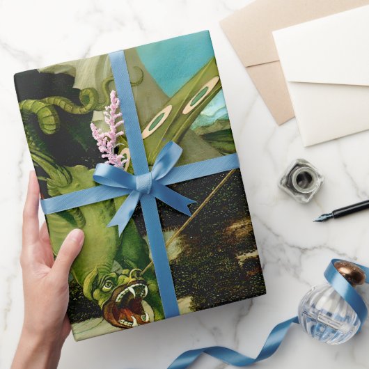 Der mittelalterliche Saint George und der Drago Geschenkpapier (Schenken)