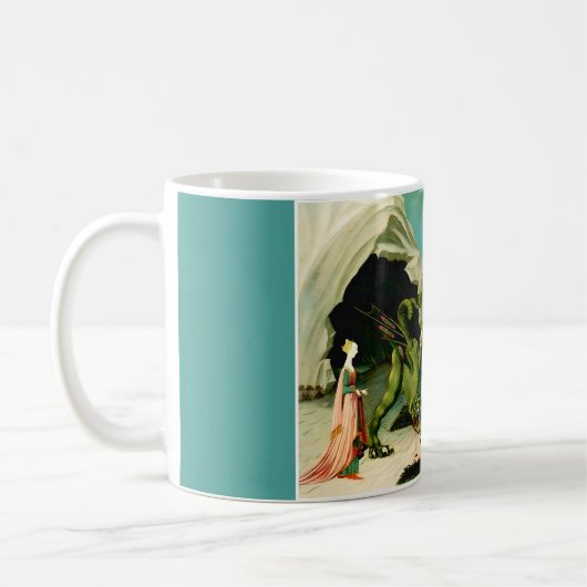 Der mittelalterliche Saint George und der Drago Kaffeetasse (Links)