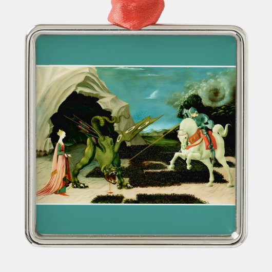 Der mittelalterliche Saint George und der Drago Ornament Aus Metall (Vorne)