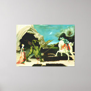 Der mittelalterliche St. Georg und der Drache Leinwanddruck