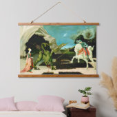 Der mittelalterliche St. Georg und der Drache Wandteppich Mit Holzrahmen (Schlafzimmer)