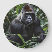 Der Mitternachts-Gorilla-König: Monarch des Waldes Große Wanduhr (Vorderseite)