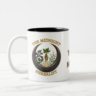Der Mitternachts-Kräuterkundler Botanischer Halbmo Zweifarbige Tasse