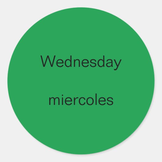 Der Mittwoch wird englisch bis spanisch Stickers (Vorderseite)