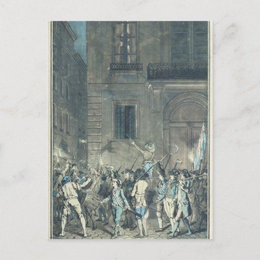 Der Mob durch die Straßen von Paris Postkarte (Vorderseite)