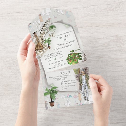 Der Modedesigner All In One Einladung (Abreißen)