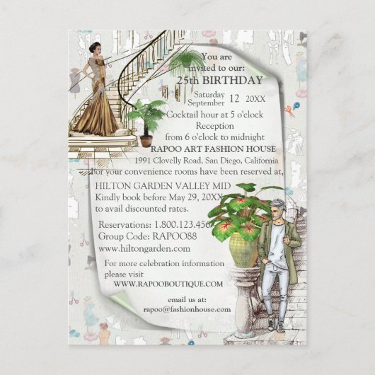 Der Modedesigner Ankündigungspostkarte (Vorderseite)