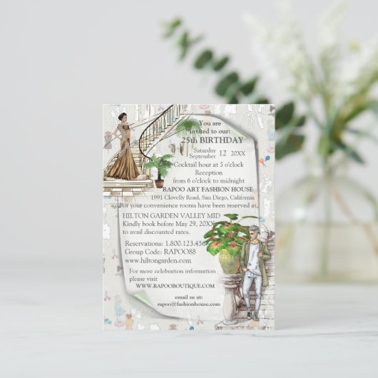 Der Modedesigner Ankündigungspostkarte (Stehend Vorderseite)