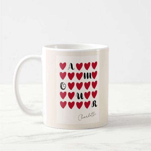Der moderne Amour Heart Valentine's Day spendet Ni Kaffeetasse (Links)