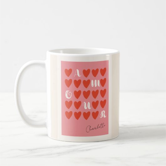 Der moderne Amour Heart Valentine's Day spendet Ni Kaffeetasse (Links)