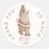 Der moderne Bärenzirkus der Kinder | Mädchen Gebur Runder Aufkleber (Vorderseite)