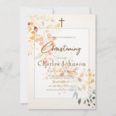 Der moderne Boho Wasserfarbe Herbst hinterlässt Bo Einladung (Vorderseite)