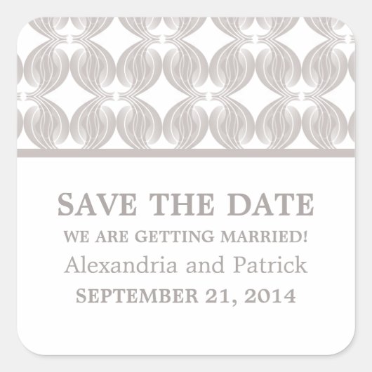 Der moderne Deko Save the Date Stickers (Vorderseite)