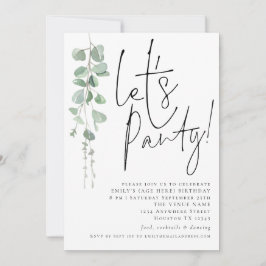 Der moderne Eukalyptus Lasse Party jeden Geburtsta Einladung