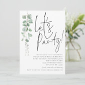 Der moderne Eukalyptus Lasse Party jeden Geburtsta Einladung (Stehend Vorderseite)