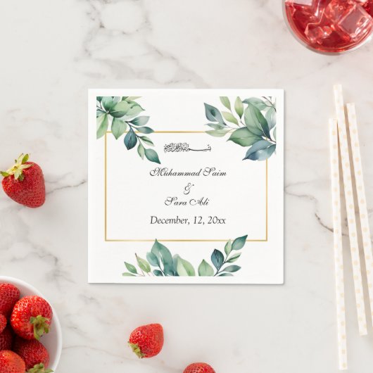 Der moderne Eukalyptus Verlasse die Einladung zur Serviette (Beispiel)