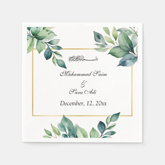 Der moderne Eukalyptus Verlasse die Einladung zur Serviette (Vorderseite)