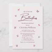 Der Moderne gibt mir Schmetterlinge Brautparty Einladung (Vorderseite)