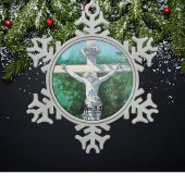 Der moderne Glaube John 3:16 Schneeflocken Zinn-Ornament