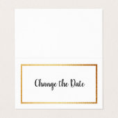 Der moderne Goldfoilkalender ändert das Datum der  Visitenkarten (Außenseite Aufgefaltet)