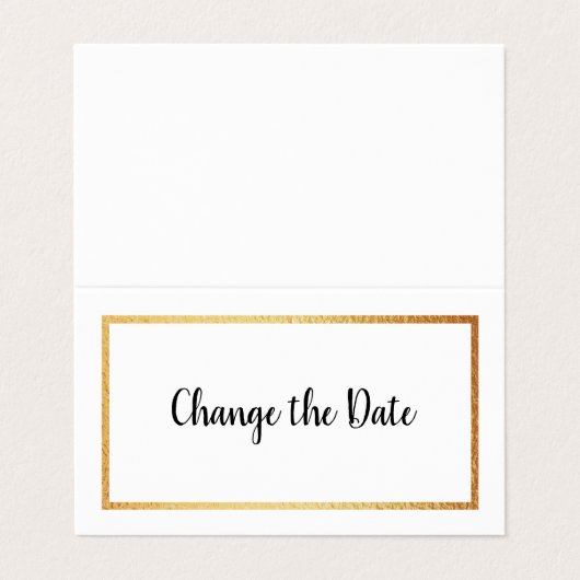 Der moderne Goldfoilkalender ändert das Datum der  Visitenkarten (Außenseite Aufgefaltet)