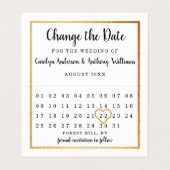 Der moderne Goldfoilkalender ändert das Datum der  Visitenkarten (Innenseite Aufgefaltet)