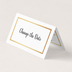 Der moderne Goldfoilkalender ändert das Datum der Visitenkarten
