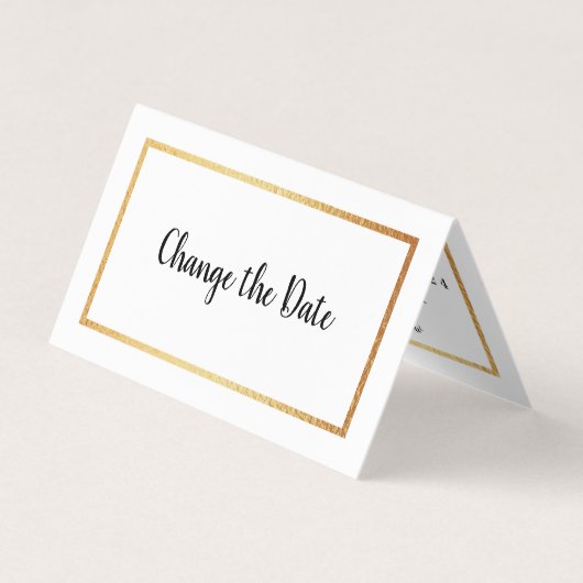 Der moderne Goldfoilkalender ändert das Datum der  Visitenkarten (Vorderseite)