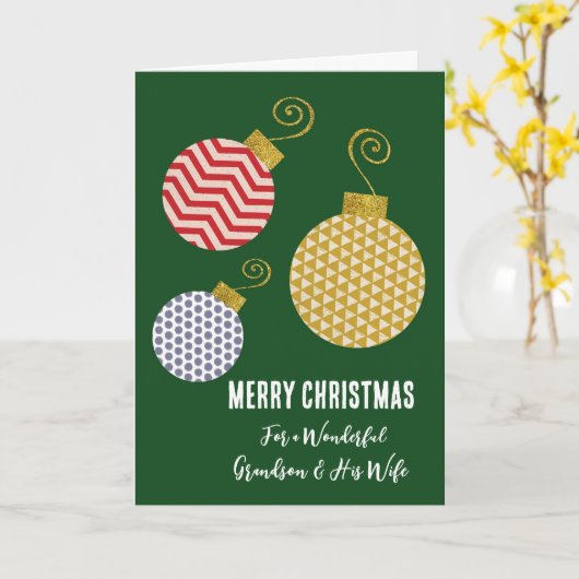 Der moderne Grandson und seine Ehefrau frohen Weih Karte (Gelbe Blume)