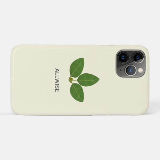 Der moderne Grüne Laurel Verlasse auf Elfenbein Case-Mate iPhone Hülle (Rückseite (Horizontal))