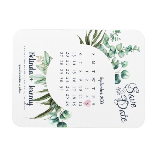 Der moderne Kalender Eukalyptus speichert das Datu Magnet (Horizontal)