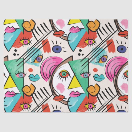 Der moderne Kubismus Abstrakte Künstlerische weibl Seidenpapier (Vorderseite)