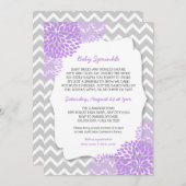 Der moderne Lavendel Dahlia Baby Sprinkle lädt ein Einladung (Vorne/Hinten)