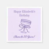 Der moderne Lavendel jubelt bis 30 Jahre Geburtsta Serviette (Vorderseite)