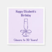 Der moderne Lavendel jubelt bis 30 Jahre Geburtsta Serviette (Vorderseite)