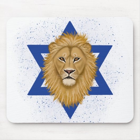 Der moderne Löwe von Juda . Davidstern Mousepad (Vorne)