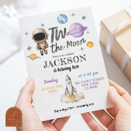 Der moderne Minimalistische Planet Zwei der Mond z Einladung