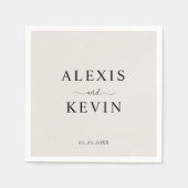 Der moderne neutrale Hochzeits-Cocktail Serviette (Vorderseite)